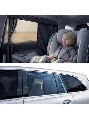 2026 Dual-Layer Car Window Shades for Baby - UV Protection, 2 Pack